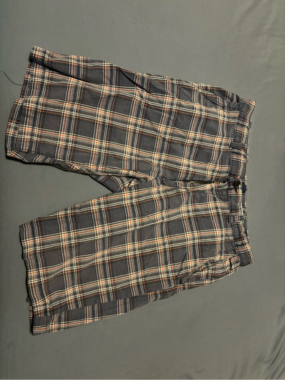 Men's Plaid Cotton Shorts - Black/Tan